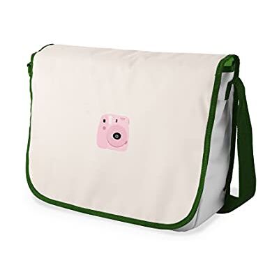 Bonamaison Digitaal bedrukte Messenger schooltas met kaki riem voor studenten, crossbody tas, koerierstas, schoudertas voor kinderen, meisjes, jongens, maat: 29x36 cm Bonamaison Digitaal bedrukte Messenger schooltas met kaki riem voor studenten, crossbody tas, koerierstas, schoudertas voor kinderen, meisjes, jongens, maat: 29x36 cm