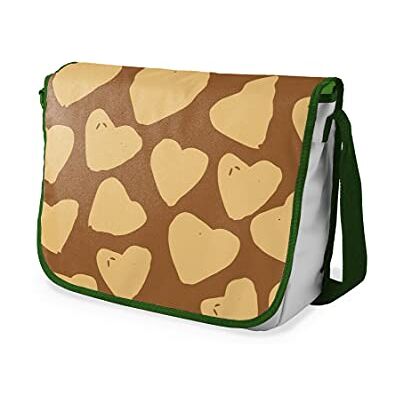 Bonamaison Digitaal bedrukte Messenger schooltas met kaki riem voor studenten, crossbody tas, koerierstas, schoudertas voor kinderen, meisjes, jongens, maat: 29x36 cm Bonamaison Digitaal bedrukte Messenger schooltas met kaki riem voor studenten, crossbody tas, koerierstas, schoudertas voor kinderen, meisjes, jongens, maat: 29x36 cm