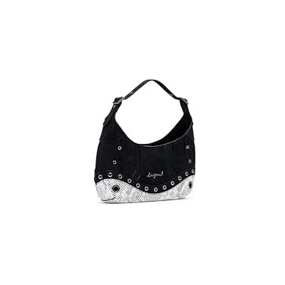 Desigual handtas schoudertas Haiti Snake Patch Hand Bag Black zwart Desigual handtas schoudertas Haiti Snake Patch Hand Bag Black zwart