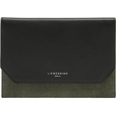 LIEBESKIND BERLIN clutch Lora Suede Pouch Cypress Green zwart donkergroen LIEBESKIND BERLIN clutch Lora Suede Pouch Cypress Green zwart donkergroen