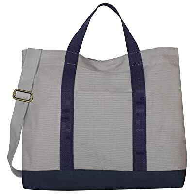 Eco Right Handtas & boodschappentas groot, strandtas, badtas, canvas werktas heren met crossbody handvat, Eén Maat Eco Right Handtas & boodschappentas groot, strandtas, badtas, canvas werktas heren met crossbody handvat, Eén Maat