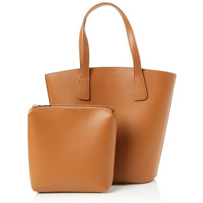 FELIPA Dames vierkante emmer handtas clutch, BRUIN, bruin, Eén Maat FELIPA Dames vierkante emmer handtas clutch, BRUIN, bruin, Eén Maat