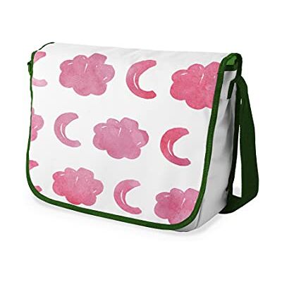 Bonamaison Digitaal bedrukte Messenger schooltas met kaki riem voor studenten, crossbody tas, koerierstas, schoudertas voor kinderen, meisjes, jongens, maat: 29x36 cm Bonamaison Digitaal bedrukte Messenger schooltas met kaki riem voor studenten, crossbody tas, koerierstas, schoudertas voor kinderen, meisjes, jongens, maat: 29x36 cm