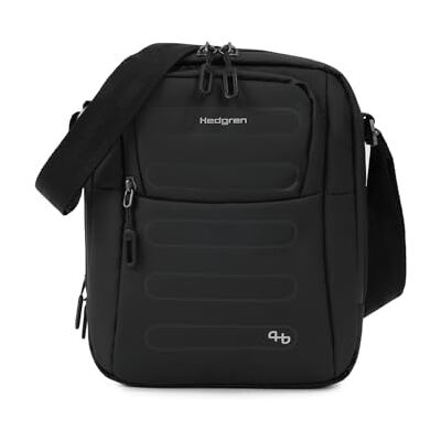 Hedgren Relax M P Unisex crossover met RFID – verticale schoudertas M met gevoerd apparaatvak, 100% gerecycled RPET, waterafstotend, zwart Hedgren Relax M P Unisex crossover met RFID – verticale schoudertas M met gevoerd apparaatvak, 100% gerecycled RPET, waterafstotend, zwart