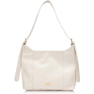 aleva Hobo Bag voor dames, met reptielreliëf, wolwit, wolwit aleva Hobo Bag voor dames, met reptielreliëf, wolwit, wolwit
