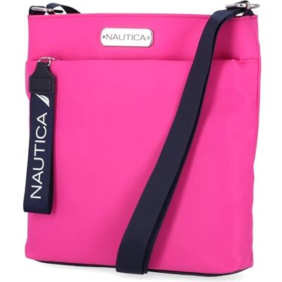 Nautica Dames Duiker Nylon Kleine Crossbody Tas Portemonnee met Verstelbare Schouderriem Cross Body, One Size, Roze, Nautica Dames Duiker Nylon Kleine Crossbody Tas Portemonnee met Verstelbare Schouderriem Cross Body, One Size, Roze,