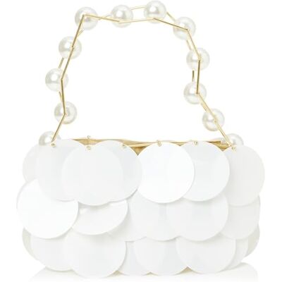 myMo at night Dames handtas tas clutch, wolwit, Eén Maat myMo at night Dames handtas tas clutch, wolwit, Eén Maat