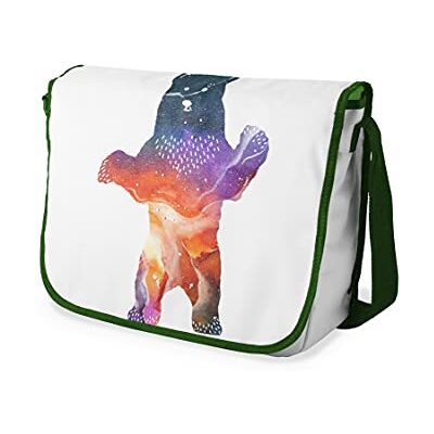 Bonamaison Digitaal bedrukte Messenger schooltas met kaki riem voor studenten, crossbody tas, koerierstas, schoudertas voor kinderen, meisjes, jongens, maat: 29x36 cm Bonamaison Digitaal bedrukte Messenger schooltas met kaki riem voor studenten, crossbody tas, koerierstas, schoudertas voor kinderen, meisjes, jongens, maat: 29x36 cm