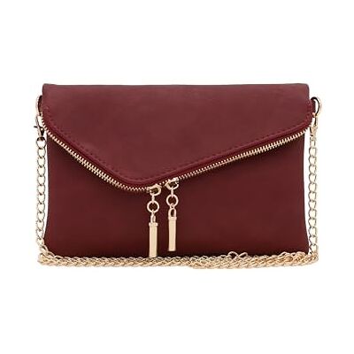 FashionPuzzle Womens Envelop Clutch Avondtas Crossbody, Bourgondy, One Size, Westers FashionPuzzle Womens Envelop Clutch Avondtas Crossbody, Bourgondy, One Size, Westers
