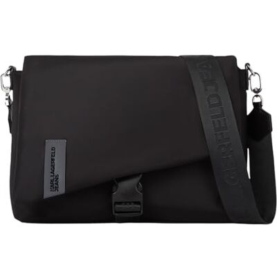 KARL LAGERFELD JEANS , Heren, Gevoerde Nylon Messenger,Zwart, One size KARL LAGERFELD JEANS , Heren, Gevoerde Nylon Messenger,Zwart, One size