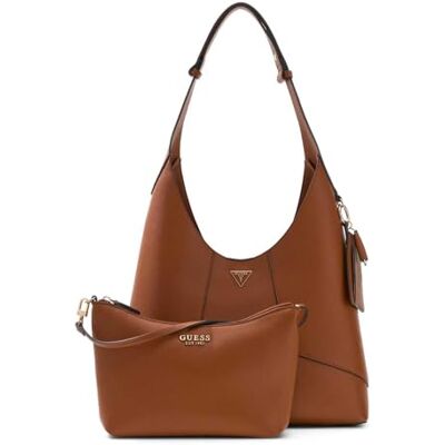 GUESS schoudertas Darcy Hobo Bag Cognac Lichtbruin GUESS schoudertas Darcy Hobo Bag Cognac Lichtbruin