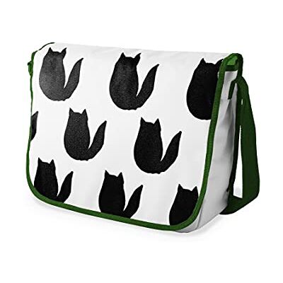 Bonamaison Digitaal bedrukte Messenger schooltas met kaki riem voor studenten, crossbody tas, koerierstas, schoudertas voor kinderen, meisjes, jongens, maat: 29x36 cm Bonamaison Digitaal bedrukte Messenger schooltas met kaki riem voor studenten, crossbody tas, koerierstas, schoudertas voor kinderen, meisjes, jongens, maat: 29x36 cm