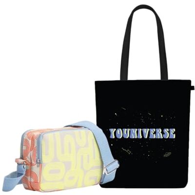 Eco Right Uniseks canvas schoudertas voor dames met katoen, verstelbare riem, crossbody tassen, Global Warming Youniverse, Eén maat, Utility Eco Right Uniseks canvas schoudertas voor dames met katoen, verstelbare riem, crossbody tassen, Global Warming Youniverse, Eén maat, Utility