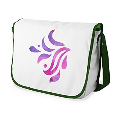 Bonamaison Digitaal bedrukte Messenger schooltas met kaki riem voor studenten, crossbody tas, koerierstas, schoudertas voor kinderen, meisjes, jongens, maat: 29x36 cm Bonamaison Digitaal bedrukte Messenger schooltas met kaki riem voor studenten, crossbody tas, koerierstas, schoudertas voor kinderen, meisjes, jongens, maat: 29x36 cm