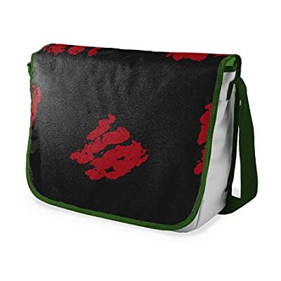 Bonamaison Digitaal bedrukte Messenger schooltas met kaki riem voor studenten, crossbody tas, koerierstas, schoudertas voor kinderen, meisjes, jongens, maat: 29x36 cm Bonamaison Digitaal bedrukte Messenger schooltas met kaki riem voor studenten, crossbody tas, koerierstas, schoudertas voor kinderen, meisjes, jongens, maat: 29x36 cm