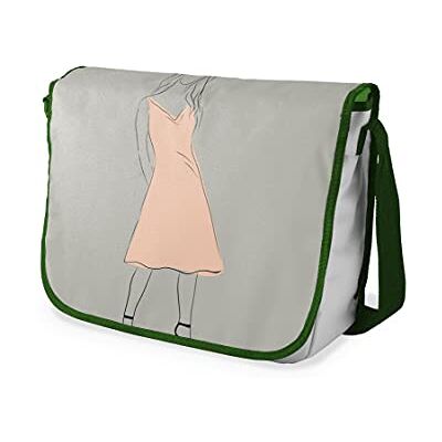 Bonamaison Digitaal bedrukte Messenger schooltas met kaki riem voor studenten, crossbody tas, koerierstas, schoudertas voor kinderen, meisjes, jongens, maat: 29x36 cm Bonamaison Digitaal bedrukte Messenger schooltas met kaki riem voor studenten, crossbody tas, koerierstas, schoudertas voor kinderen, meisjes, jongens, maat: 29x36 cm