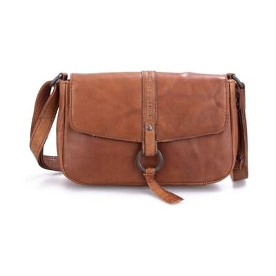 Spikes & Sparrow Leren Crossbodytas met klep Coyote Brandy Cognac Spikes & Sparrow Leren Crossbodytas met klep Coyote Brandy Cognac