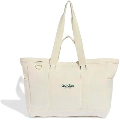 adidas uniseks-volwassene Canvas Tote Bag Handbag, ivory/collegiate green, One Size adidas uniseks-volwassene Canvas Tote Bag Handbag, ivory/collegiate green, One Size