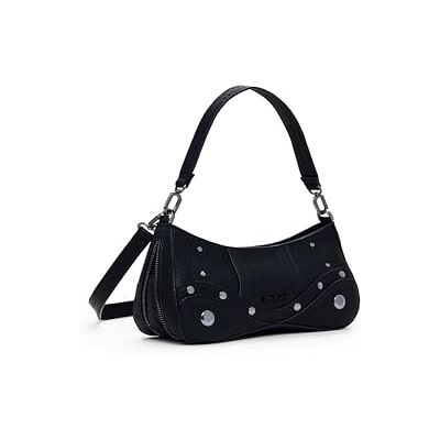 Desigual schoudertas Alsacia Embro Patch Crossbody Bag Black zwart Desigual schoudertas Alsacia Embro Patch Crossbody Bag Black zwart