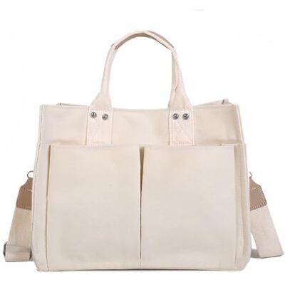 Angelkiss NC canvas tas met handvat grote capaciteit messenger bag duurzame multi-pocket schoudertas slijtvaste draagtas herbruikbare laptoptas handtas gemakkelijk schoon te maken geschikt voor mannen vrouwen Angelkiss NC canvas tas met handvat grote capaciteit messenger bag duurzame multi-pocket schoudertas slijtvaste draagtas herbruikbare laptoptas handtas gemakkelijk schoon te maken geschikt voor mannen vrouwen