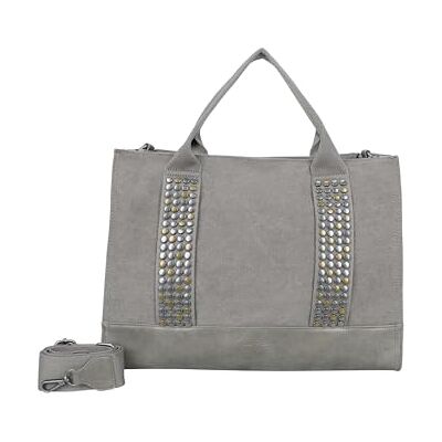 Fritzi aus Preussen Fritzi Tote Bag Limited Rivet Shopper Katoenmix Dames Handtas Schoudertas Festival Stad Vegan met Studs 40 x 29,5 x 14 cm, Bruin Fritzi aus Preussen Fritzi Tote Bag Limited Rivet Shopper Katoenmix Dames Handtas Schoudertas Festival Stad Vegan met Studs 40 x 29,5 x 14 cm, Bruin