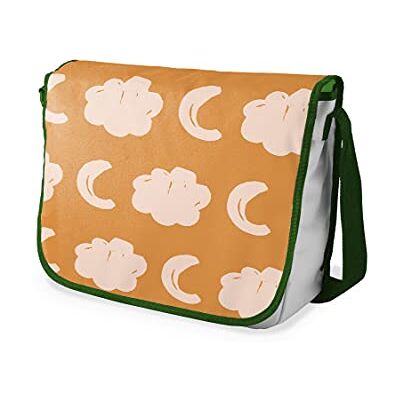 Bonamaison Digitaal bedrukte Messenger schooltas met kaki riem voor studenten, crossbody tas, koerierstas, schoudertas voor kinderen, meisjes, jongens, maat: 29x36 cm Bonamaison Digitaal bedrukte Messenger schooltas met kaki riem voor studenten, crossbody tas, koerierstas, schoudertas voor kinderen, meisjes, jongens, maat: 29x36 cm
