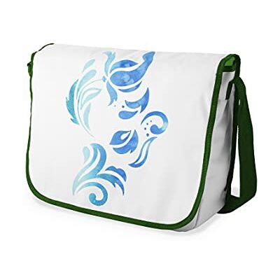 Bonamaison Digitaal bedrukte Messenger schooltas met kaki riem voor studenten, crossbody tas, koerierstas, schoudertas voor kinderen, meisjes, jongens, maat: 29x36 cm Bonamaison Digitaal bedrukte Messenger schooltas met kaki riem voor studenten, crossbody tas, koerierstas, schoudertas voor kinderen, meisjes, jongens, maat: 29x36 cm