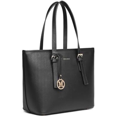 Miss Lulu Handtas voor dames, hengseltas, shopper, schoudertas, grote capaciteit met verstelbare riem, voor kantoor, school en dagelijks gebruik Miss Lulu Handtas voor dames, hengseltas, shopper, schoudertas, grote capaciteit met verstelbare riem, voor kantoor, school en dagelijks gebruik