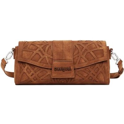Desigual Dames Accessoires PU Schoudertas, Bruin, One Size, Bruin, Eén maat Desigual Dames Accessoires PU Schoudertas, Bruin, One Size, Bruin, Eén maat