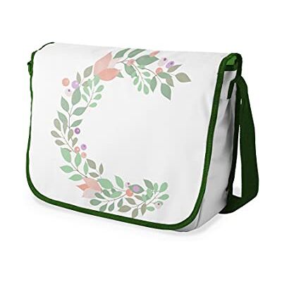 Bonamaison Digitaal bedrukte Messenger schooltas met kaki riem voor studenten, crossbody tas, koerierstas, schoudertas voor kinderen, meisjes, jongens, maat: 29x36 cm Bonamaison Digitaal bedrukte Messenger schooltas met kaki riem voor studenten, crossbody tas, koerierstas, schoudertas voor kinderen, meisjes, jongens, maat: 29x36 cm