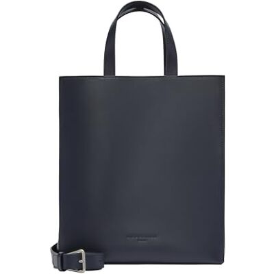 LIEBESKIND Berlin Paper Bag M Tote tas van leer met jacquard-schouderriem en logo-details damestas lederen handtas voor dames Women's Tote Bag, jurk, blauwtinten, Medium LIEBESKIND Berlin Paper Bag M Tote tas van leer met jacquard-schouderriem en logo-details damestas lederen handtas voor dames Women's Tote Bag, jurk, blauwtinten, Medium