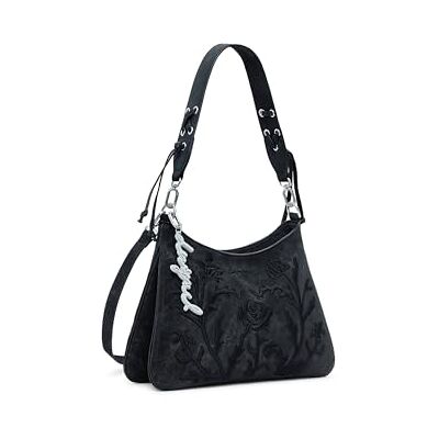 Desigual schoudertas Romeo Floral Manaos 2.0 Crossbody Bag Black zwart Desigual schoudertas Romeo Floral Manaos 2.0 Crossbody Bag Black zwart