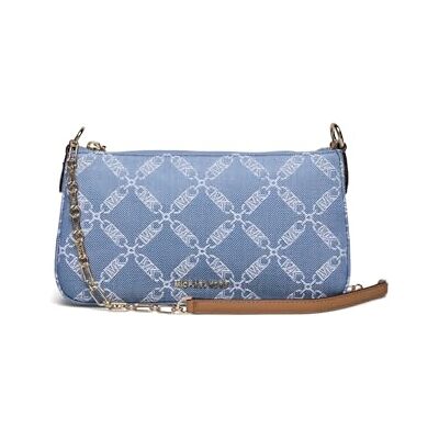 Michael Kors 32R4G8EW6U465 MD Ketting Pouchette Crossbody Tas, Denim, Denim, Utility Michael Kors 32R4G8EW6U465 MD Ketting Pouchette Crossbody Tas, Denim, Denim, Utility