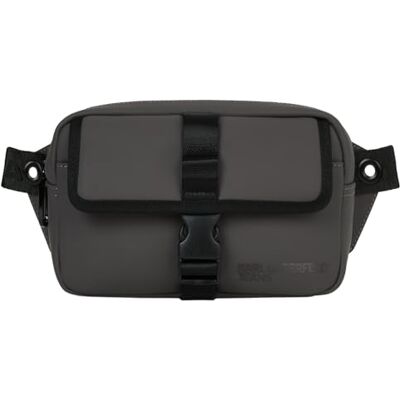 KARL LAGERFELD JEANS Heren Coated PU Convert Bumbag, grijs KARL LAGERFELD JEANS Heren Coated PU Convert Bumbag, grijs