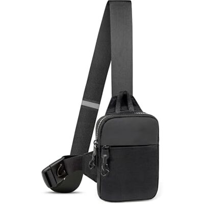 LKEX Mini-schoudertas voor heren, kleine heuptas voor dames, persoonlijke tas, rugzak, borsttas voor telefoon, Zwart-mini (L x B x H = 13 x 3 x 19 cm), Small LKEX Mini-schoudertas voor heren, kleine heuptas voor dames, persoonlijke tas, rugzak, borsttas voor telefoon, Zwart-mini (L x B x H = 13 x 3 x 19 cm), Small