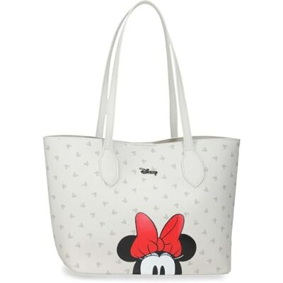 Disney Joumma Bowlogue Minnie Bolso Tote Beige 31x25,5x11,5 cm PU y Polyester Disney Joumma Bowlogue Minnie Bolso Tote Beige 31x25,5x11,5 cm PU y Polyester