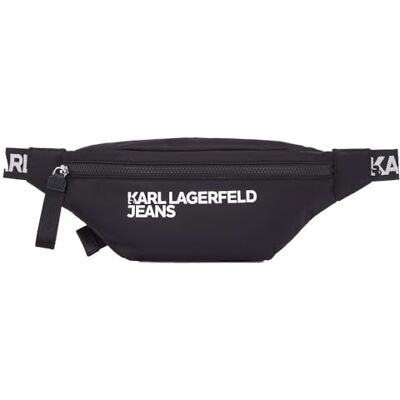 KARL LAGERFELD JEANS , Heren, Essentiële Nylon Heuptas,Zwart, One size KARL LAGERFELD JEANS , Heren, Essentiële Nylon Heuptas,Zwart, One size