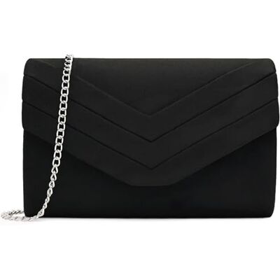 Milisente Avondtas voor vrouwen, suède envelop avondportemonnees, crossbody schoudertas, 808 Zwart, L, Crossbody Milisente Avondtas voor vrouwen, suède envelop avondportemonnees, crossbody schoudertas, 808 Zwart, L, Crossbody