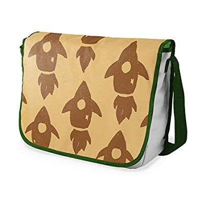 Bonamaison Digitaal bedrukte Messenger schooltas met kaki riem voor studenten, crossbody tas, koerierstas, schoudertas voor kinderen, meisjes, jongens, maat: 29x36 cm Bonamaison Digitaal bedrukte Messenger schooltas met kaki riem voor studenten, crossbody tas, koerierstas, schoudertas voor kinderen, meisjes, jongens, maat: 29x36 cm