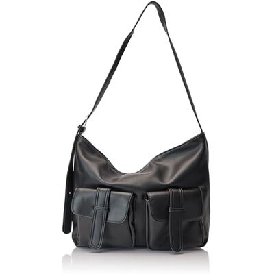 FELIPA Dames vierkante vorm handtas clutch, zwart, zwart, Eén Maat FELIPA Dames vierkante vorm handtas clutch, zwart, zwart, Eén Maat