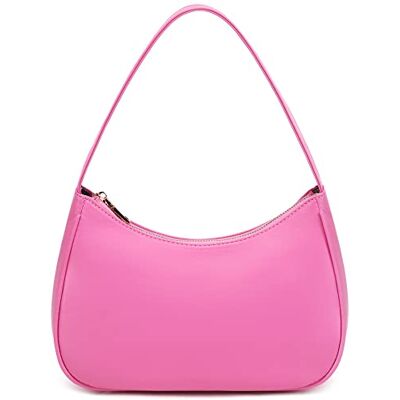 CYHTWSDJ Schoudertassen voor vrouwen, schattige hobo-tas, handtas, mini-clutch tas met ritssluiting, roze, Large CYHTWSDJ Schoudertassen voor vrouwen, schattige hobo-tas, handtas, mini-clutch tas met ritssluiting, roze, Large