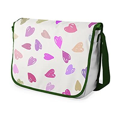 Bonamaison Digitaal bedrukte Messenger schooltas met kaki riem voor studenten, crossbody tas, koerierstas, schoudertas voor kinderen, meisjes, jongens, maat: 29x36 cm Bonamaison Digitaal bedrukte Messenger schooltas met kaki riem voor studenten, crossbody tas, koerierstas, schoudertas voor kinderen, meisjes, jongens, maat: 29x36 cm