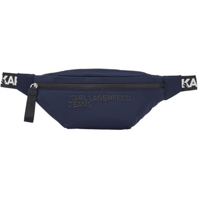 KARL LAGERFELD JEANS , Dames, Essentiële Nylon Heuptas,Grijs, One size KARL LAGERFELD JEANS , Dames, Essentiële Nylon Heuptas,Grijs, One size