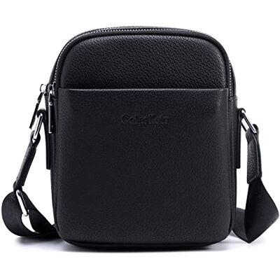 Colins Keirs Leren crossbody tas voor heren. Man portemonnee met rits en verstelbare schouderband. Zwart Small, Zwart, Small Colins Keirs Leren crossbody tas voor heren. Man portemonnee met rits en verstelbare schouderband. Zwart Small, Zwart, Small