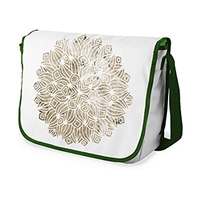 Bonamaison Digitaal bedrukte Messenger schooltas met kaki riem voor studenten, crossbody tas, koerierstas, schoudertas voor kinderen, meisjes, jongens, maat: 29x36 cm Bonamaison Digitaal bedrukte Messenger schooltas met kaki riem voor studenten, crossbody tas, koerierstas, schoudertas voor kinderen, meisjes, jongens, maat: 29x36 cm