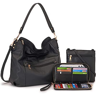 Idesort Large Crossbody Bags Ladies Shoulder Handbags Purse and Wallet Set for Women Hobo Purses Black Idesort Large Crossbody Bags Ladies Shoulder Handbags Purse and Wallet Set for Women Hobo Purses Black