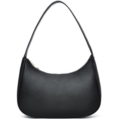 BAIKELI Halvemaan schoudertas voor dames, kleine schoudertas, retro klassieke handtas, clutch, hobo-tas, Zwart, Small BAIKELI Halvemaan schoudertas voor dames, kleine schoudertas, retro klassieke handtas, clutch, hobo-tas, Zwart, Small