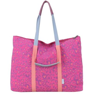 Fritzi aus Preussen Fritzi My Shopper Leo Berry damestas shopper handtas schoudertas nylon tas met luipaardprint ritssluiting ruime boodschappentas voor festival reizen vrije tijd zomertas 31 x 42,5 x 22,5 cm, Roze Fritzi aus Preussen Fritzi My Shopper Leo Berry damestas shopper handtas schoudertas nylon tas met luipaardprint ritssluiting ruime boodschappentas voor festival reizen vrije tijd zomertas 31 x 42,5 x 22,5 cm, Roze