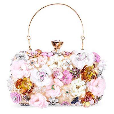 zebrum Womens avond clutch tas designer avond handtas handtas,Lady Party bruiloft clutch portemonnee, Bloem Kralen Goud zebrum Womens avond clutch tas designer avond handtas handtas,Lady Party bruiloft clutch portemonnee, Bloem Kralen Goud