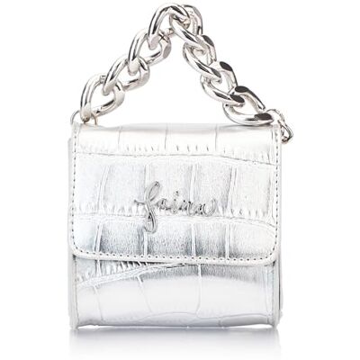 NALLY Dames Heuptas Dames Schoudertas, Zilver, zilver, Eén Maat NALLY Dames Heuptas Dames Schoudertas, Zilver, zilver, Eén Maat